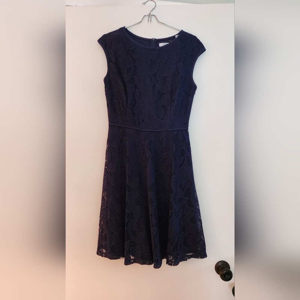 Elegant Navy Lace Dress